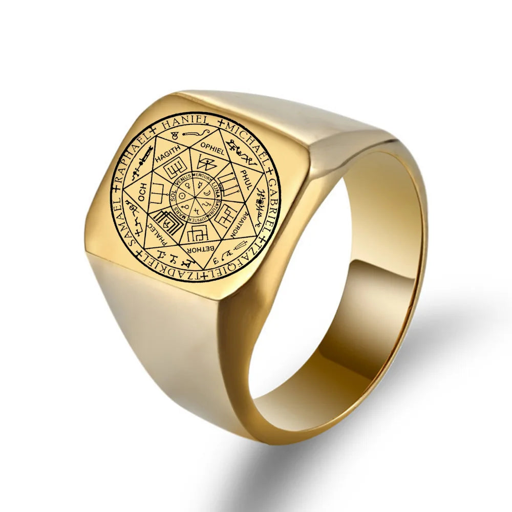 Ancient Israel Ring - The Seals of The Seven Archangels Seal Solomon - Bricks Masons