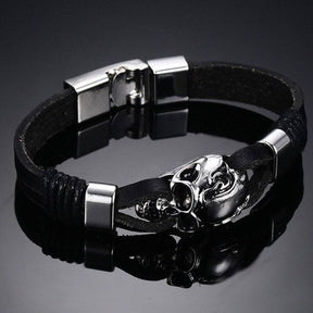 Widows Sons Bracelet - Handmade Leather Biker Skull