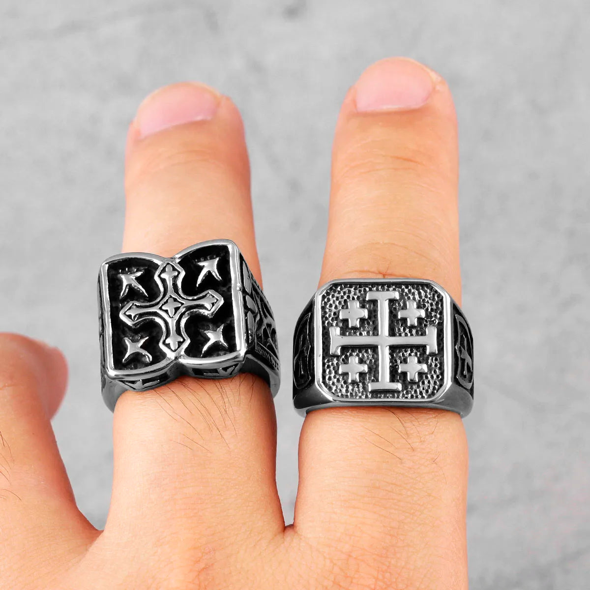 Knights Templar Commandery Ring - Stainless Steel - Bricks Masons