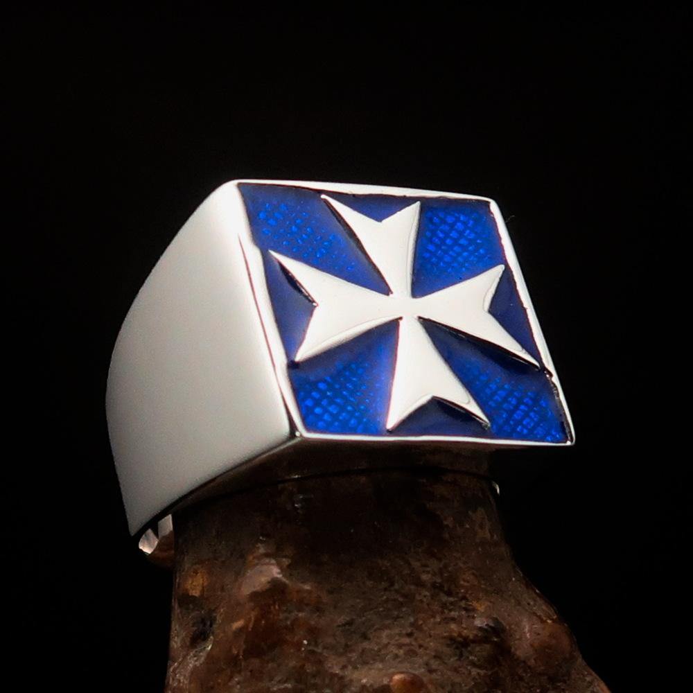 Order of Malta Commandery Ring - Blue Cross Sterling Silver