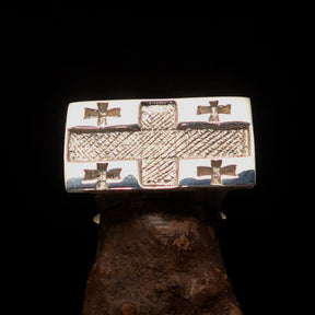 Knights Templar Commandery Ring - Flag of Georgia Sterling Silver