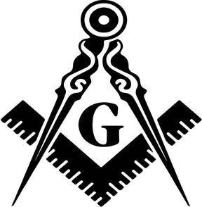 Master Mason Blue Lodge Car Door Light Projector - 2 Pieces Wireless LED Square & Compass - Bricks Masons