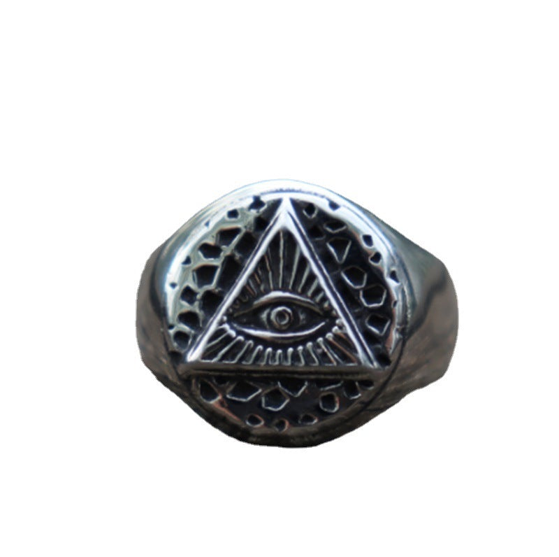 Eye Of Providence Ring - Ancient Silver Color - Bricks Masons