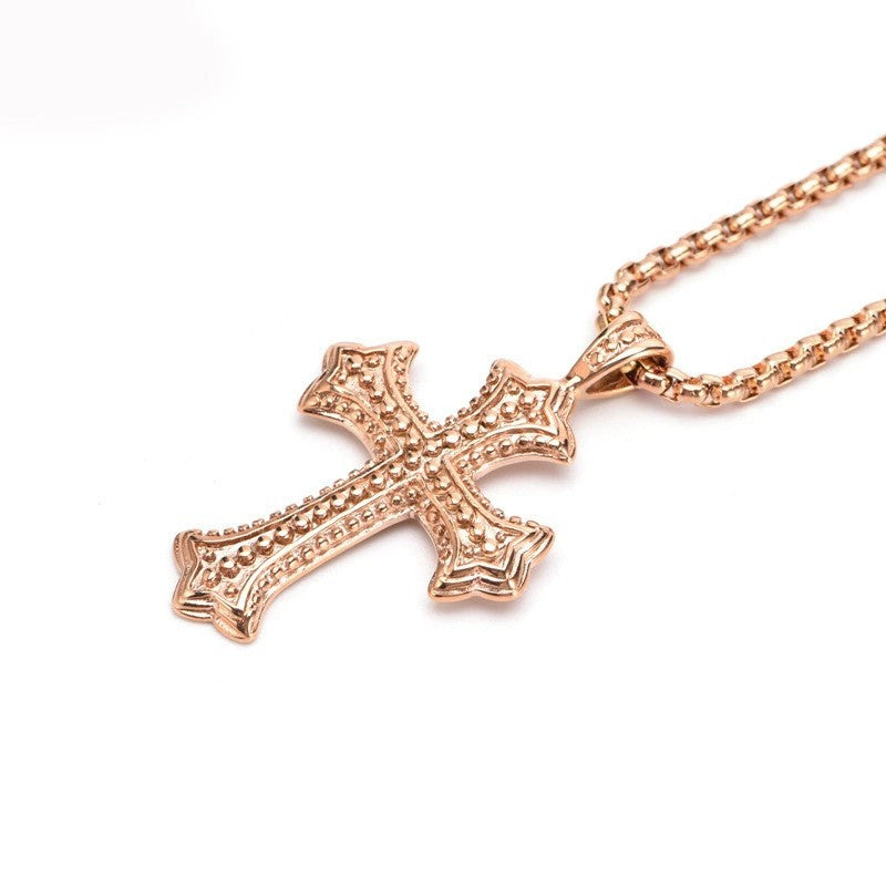 Knights Templar Commandery Necklace - Gold Stainless Steel Cross - Bricks Masons