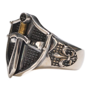 Knights Templar Commandery Ring - Silver Zinc Alloy Templar Sword & Shield