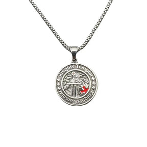 Knights Templar Commandery Necklace - Round Shape Stainless steel