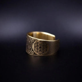 Ancient Israel Ring - Angel of Life Seal Kabbalah - Bricks Masons