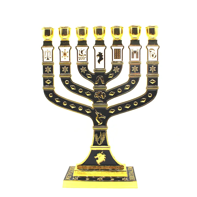 Ancient Israel Candle Holder- Menorah Hanukkah  Jerusalem 12 Tribes Jewish - Bricks Masons