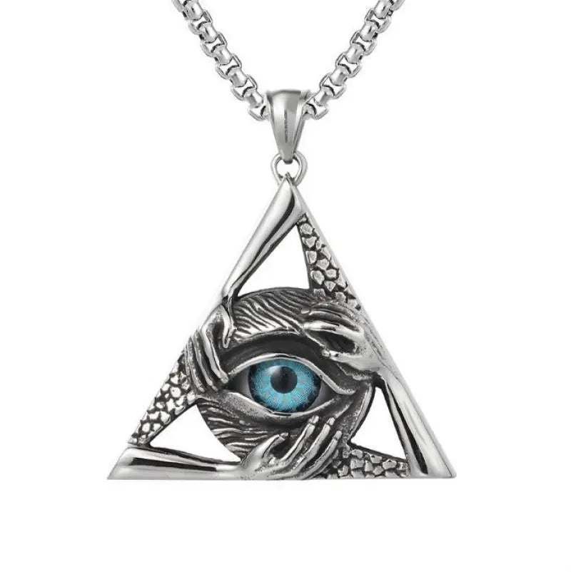 Ancient Egypt Necklace - Eye Of Horus Personalized Triangle Eye - Bricks Masons