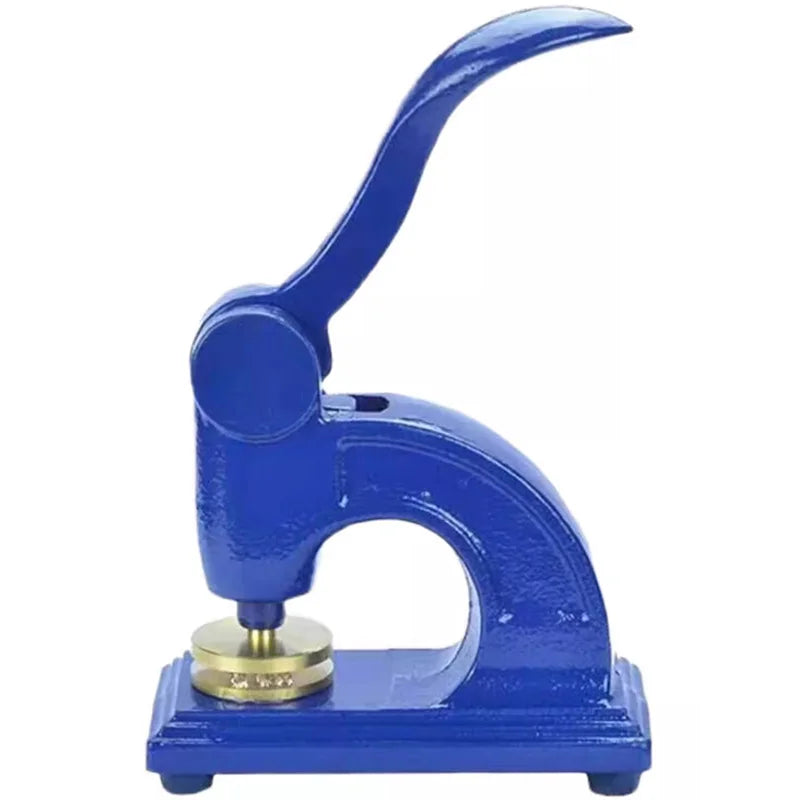 International Masons Long Reach Seal Press - Heavy Embossed Stamp Blue Color Customizable - Bricks Masons