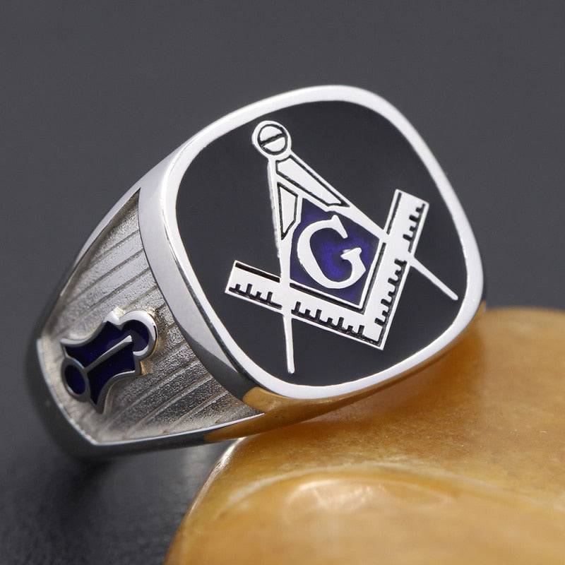 Master Mason Blue Lodge Ring - Sterling Silver