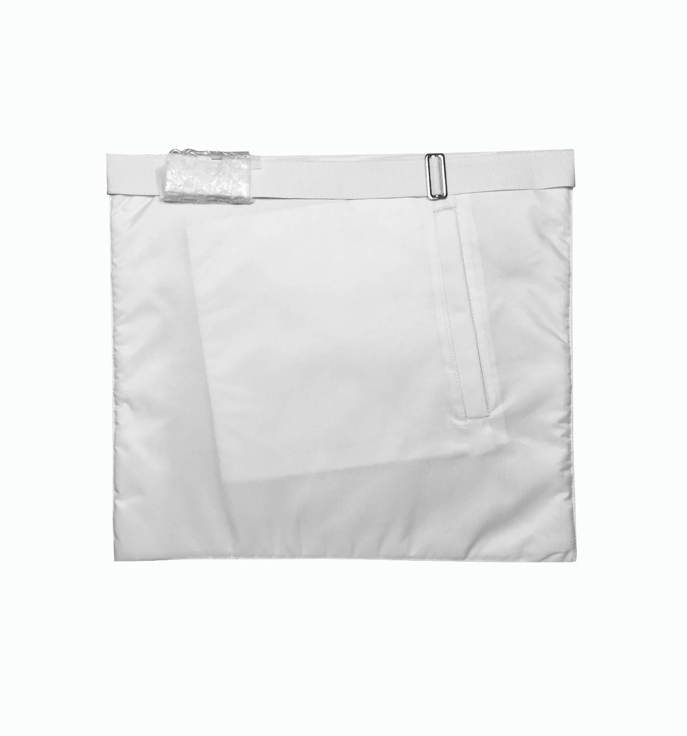 Master Mason Blue Lodge Apron - All White with Tassels & Cords