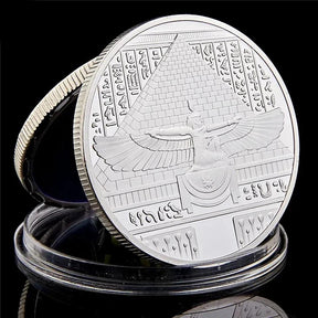 Ancient Egypt Coin - Silver Plated Pharaoh Portrait - Bricks Masons