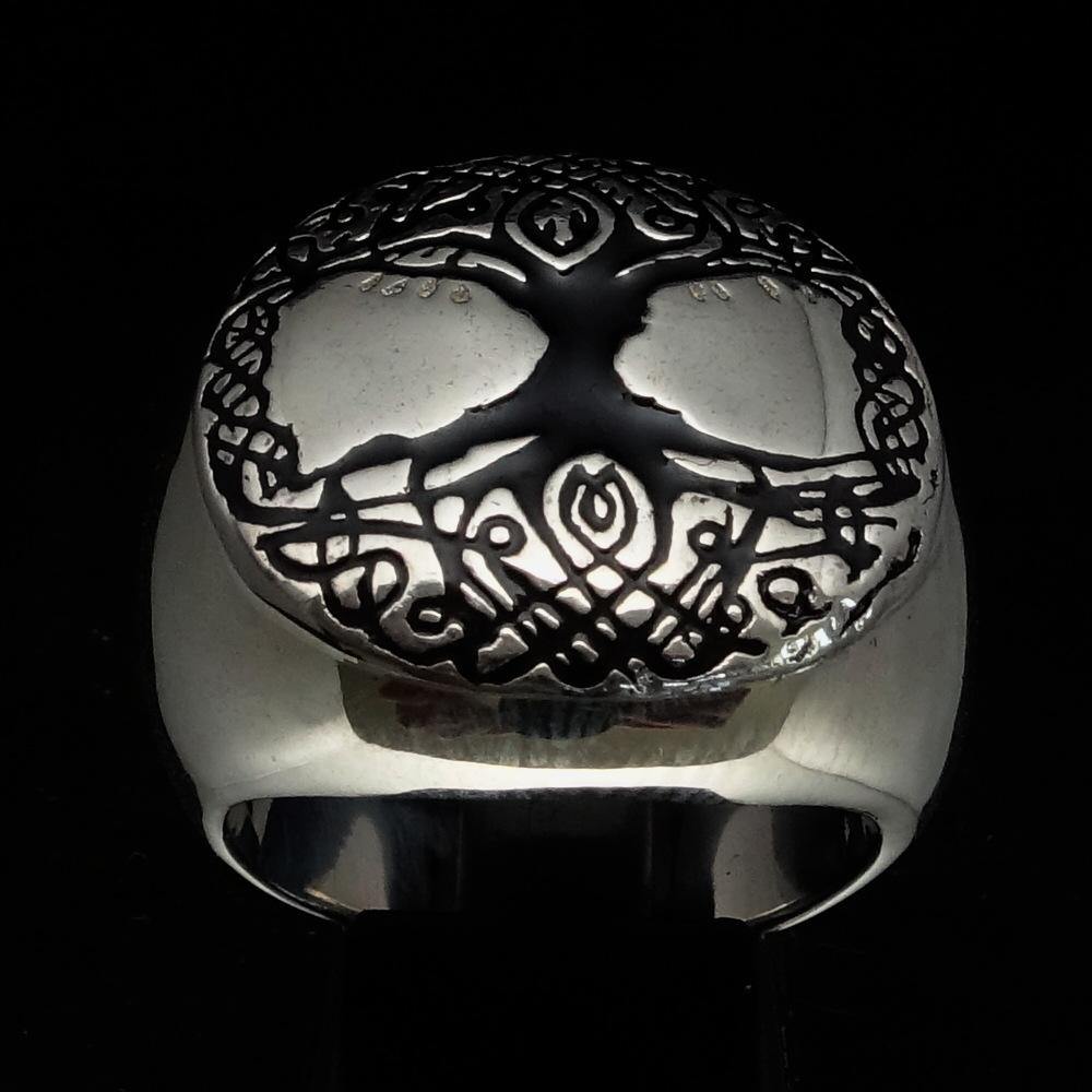 Ancient Israel Ring - Tree of Life Black Sterling Silver - Bricks Masons