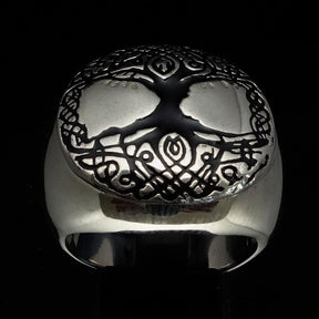 Ancient Israel Ring - Tree of Life Black Sterling Silver - Bricks Masons