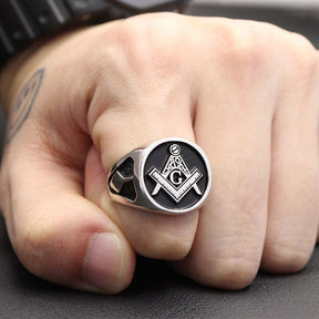 Apprentice Blue Lodge Ring - Entered Sterling Silver - Bricks Masons