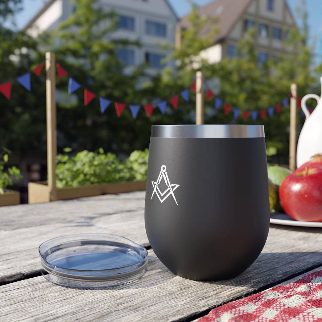 Master Mason Blue Lodge Vacuum Cup - Square & Compass 12oz