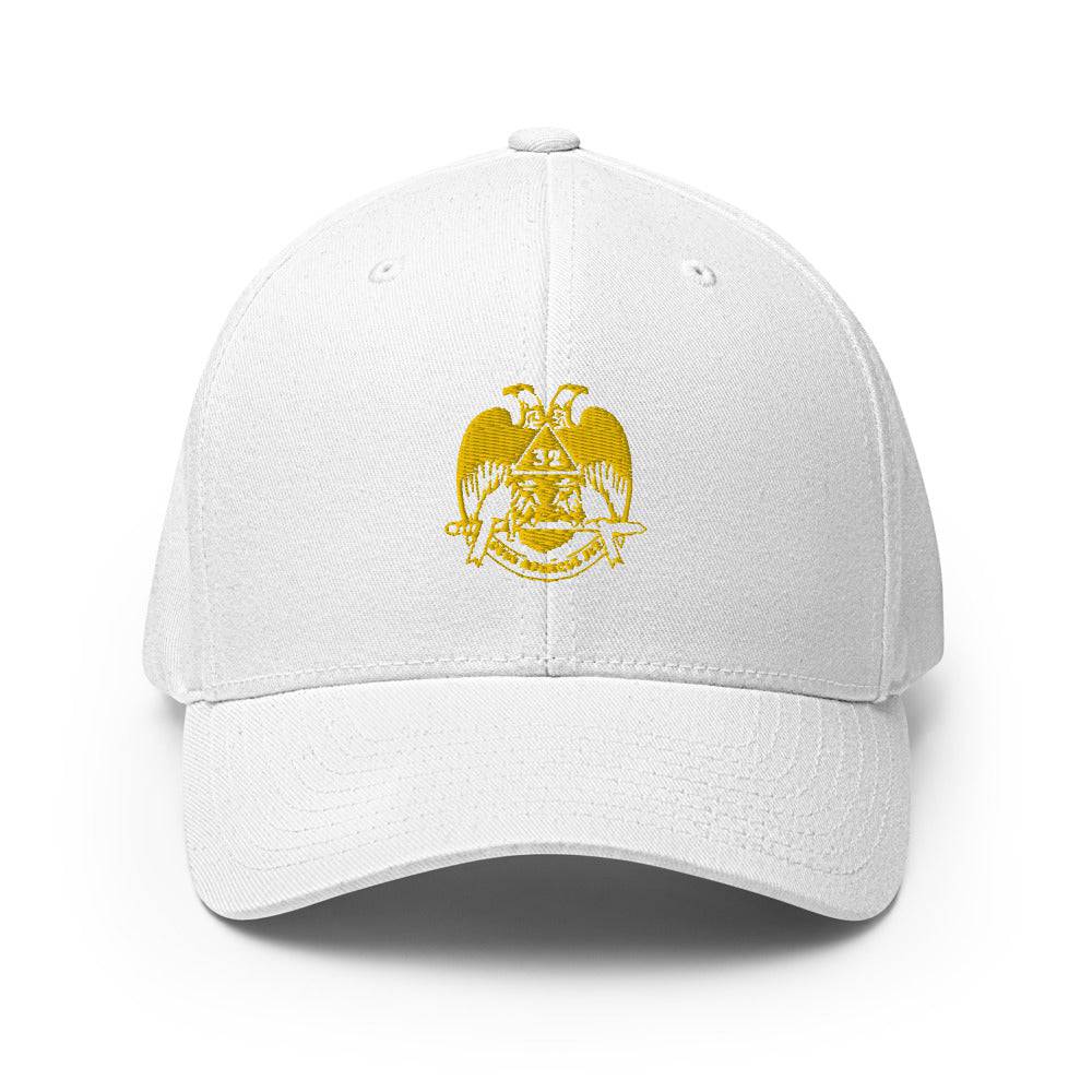 32nd Degree Scottish Rite Baseball Cap - Wings Down Golden Embroidery