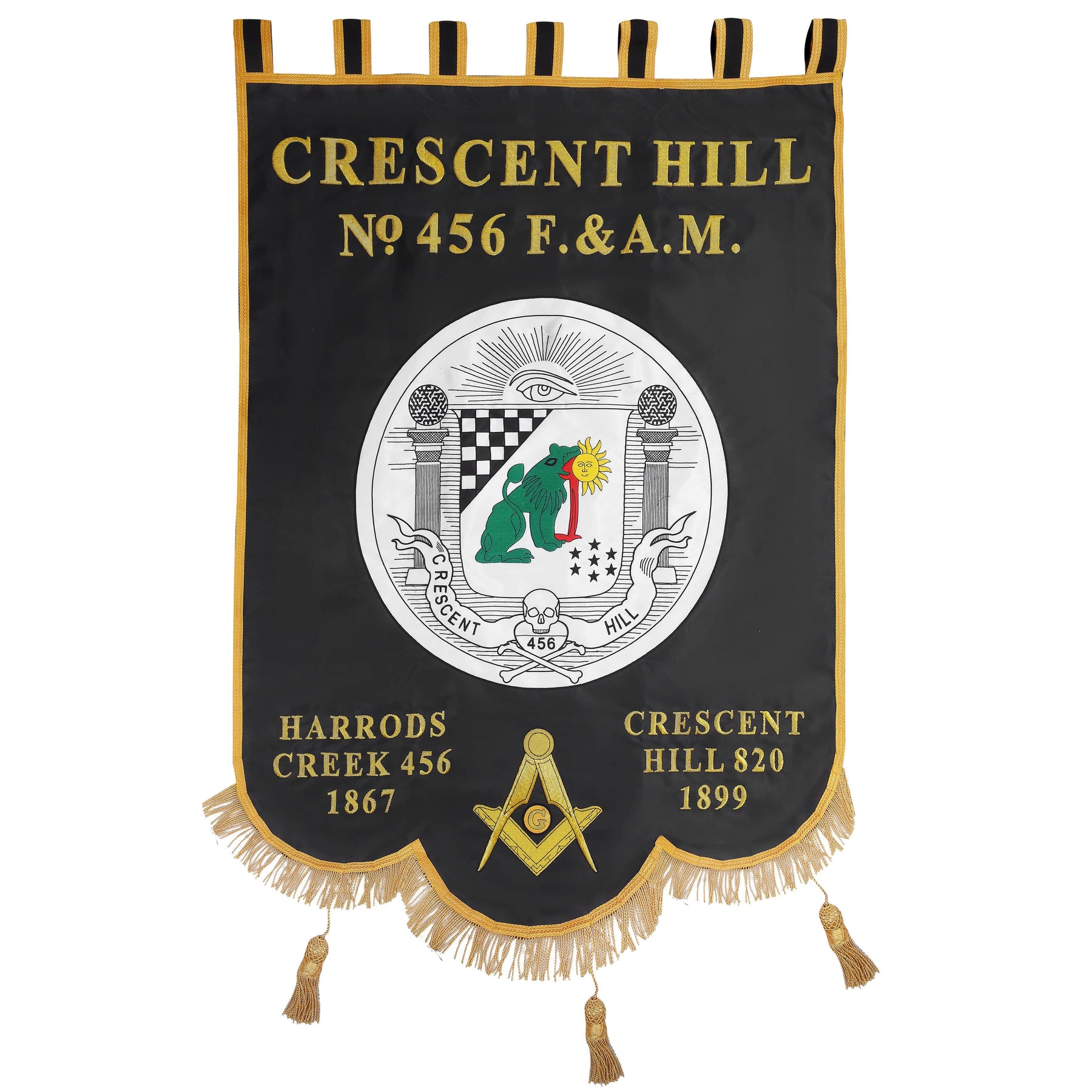 Custom Masonic Banner - Handmade Embroidery Expose - Bricks Masons