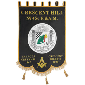 Custom Masonic Banner - Handmade Embroidery Expose - Bricks Masons