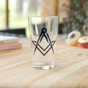 Master Mason Blue Lodge Pint Glass - Square & Compass 16oz