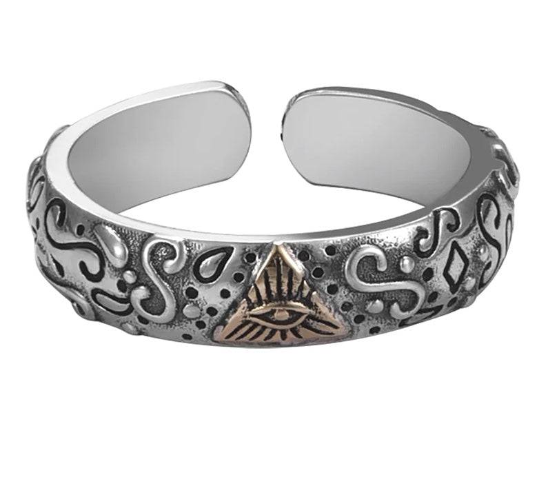 Eye Of Providence Ring - Adjustable 925 Sterling Silver - Bricks Masons
