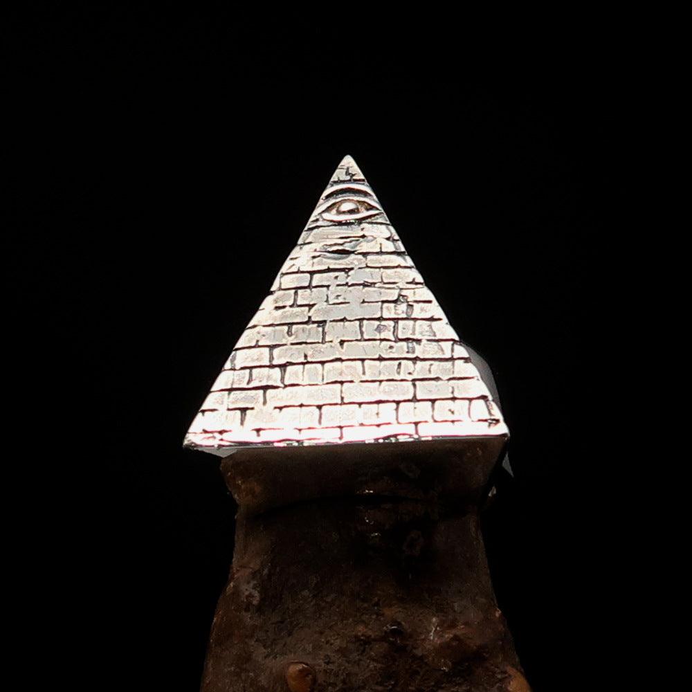 Eye Of Providence Ring - Silver All Seeing Eye Pyramid Sterling - Bricks Masons
