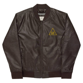 33rd Degree Scottish Rite Jacket - Leather Golden Embroidery