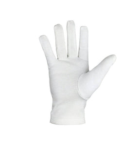 French Rite Gloves - White Cotton with Golden Knot Machine Embroidery - Bricks Masons