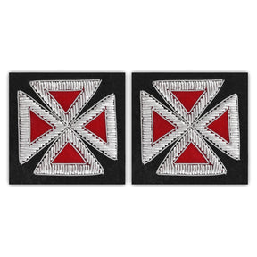 Grand Knights Templar Frock Coat Sleeve Patch - Silver Bullion Embroidery - Bricks Masons