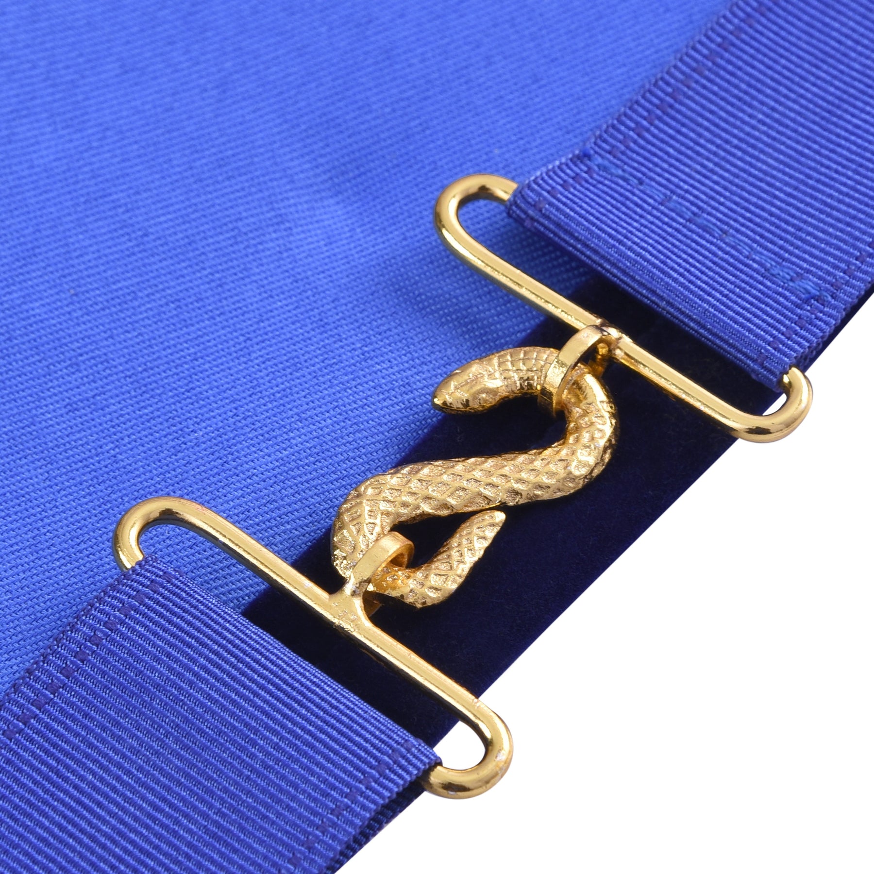 Grand Master Blue Lodge Apron - Royal Blue Velvet With Gold Metal Badge - Bricks Masons