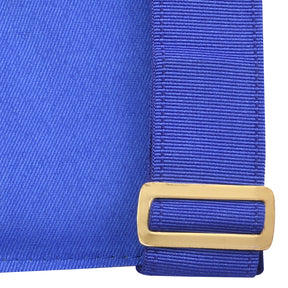 Grand Master Blue Lodge Apron - Royal Blue Velvet With Gold Metal Badge - Bricks Masons