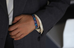 Master Mason Blue Lodge Bracelet - Handcrafted Blue & Black Enamel - Bricks Masons