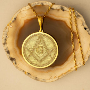 Master Mason Blue Lodge Necklace - Square & Compass G Various Colors - Bricks Masons