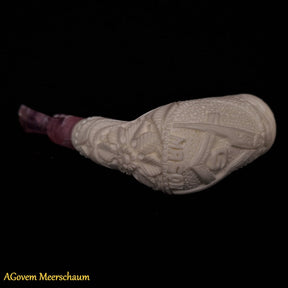 Master Mason Blue Lodge Meerschaum Pipe - Handmade Natural Wax Coating - Bricks Masons