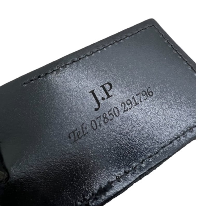 Master Mason Blue Lodge Luggage Tag - Leather Gold Engraved Case Label Personalized - Bricks Masons