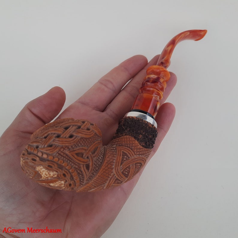 Master Mason Blue Lodge Meerschaum Pipe - Handmade with  Fitted Case & Tamper - Bricks Masons