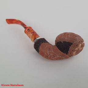 Master Mason Blue Lodge Meerschaum Pipe - Handmade with  Fitted Case & Tamper - Bricks Masons