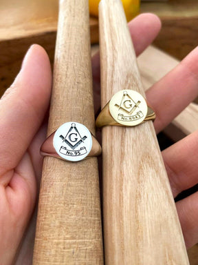 Master Mason Blue Lodge Ring - Custom Lodge Number