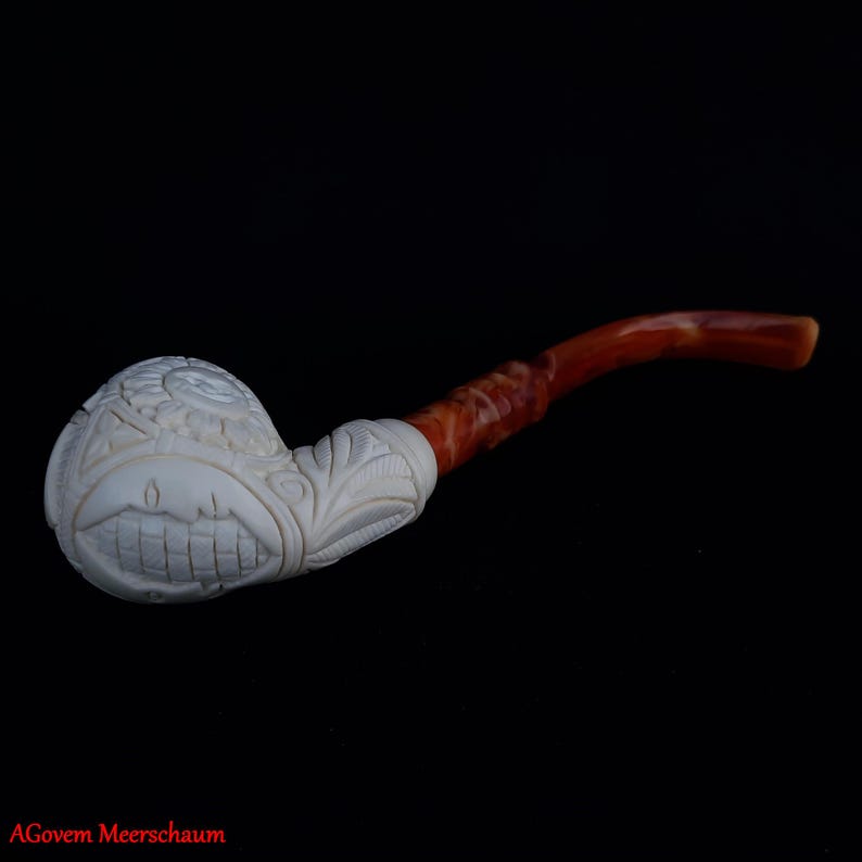 Master Mason Blue Lodge Meerschaum Pipe - Square and Compass G With Eye of Providence - Bricks Masons