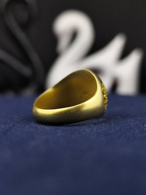 Master Mason Blue Lodge Ring - Sides Customization Signet Gold-Plated - Bricks Masons