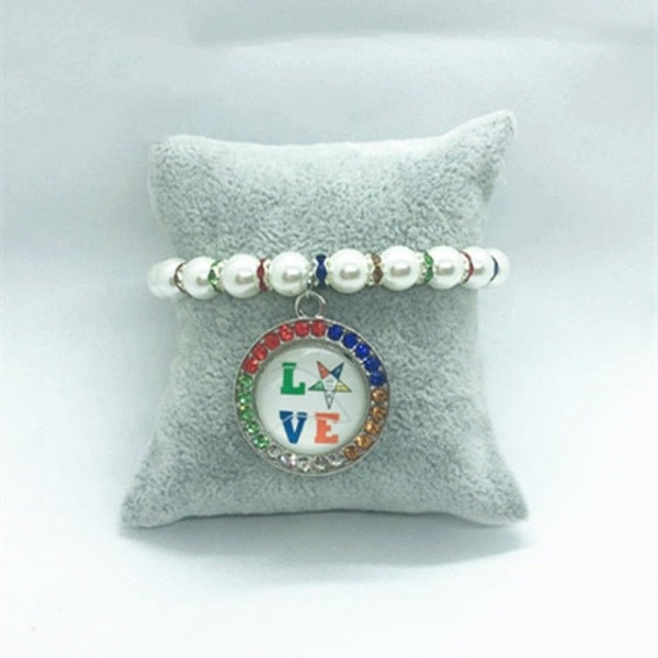 OES Bracelet - Round Stone Beaded - Bricks Masons