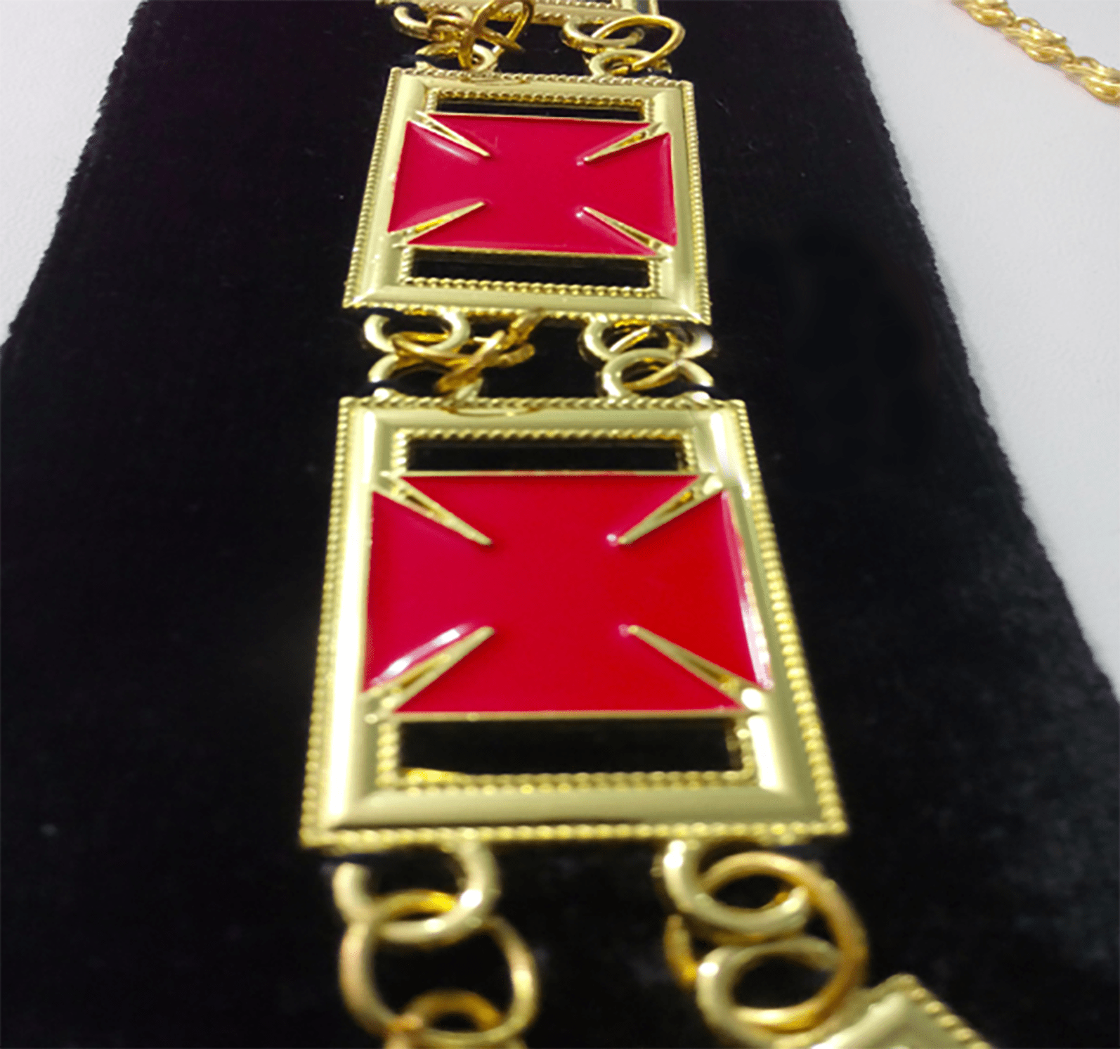 Knights Templar Chain Collar - Gold Plated - Bricks Masons