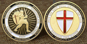 Knights Templar Coin - Put on The Full Armor of God Ephesians - Bricks Masons