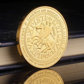 Knights Templar Commandery Coin - Wide Cross Shield Light Blue - Bricks Masons