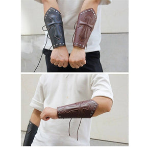 Knights Templar Cuff - Medieval Armor Wide Leather Bracers - Bricks Masons