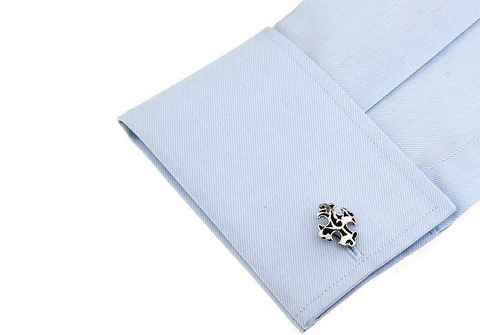 Knights Templar Cufflink - Medieval Motif Cross - Bricks Masons
