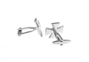 Knights Templar Cufflink - Silver Cross - Bricks Masons