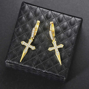 Knights Templar Earring - Copper Drop Earrings - Bricks Masons