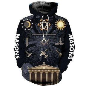 Knights Templar Hoodie - Autumn and Winter 3D Printed - Bricks Masons